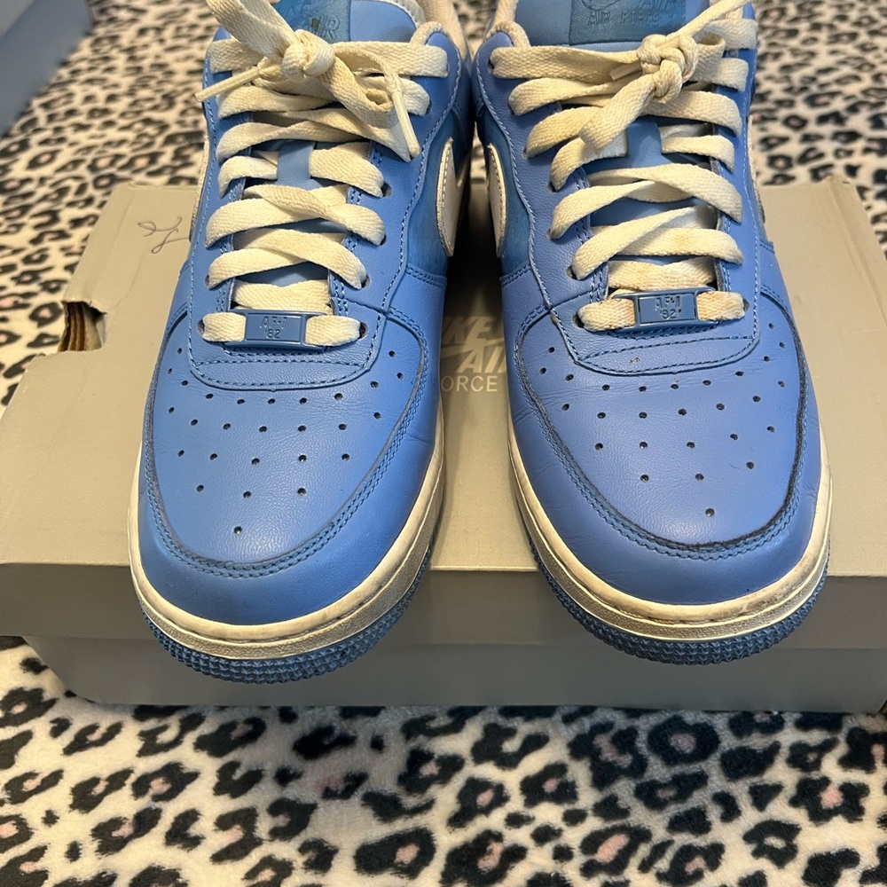 Nike Air Force 1 Light Blue and White Sneakers - Picture 2 of 6